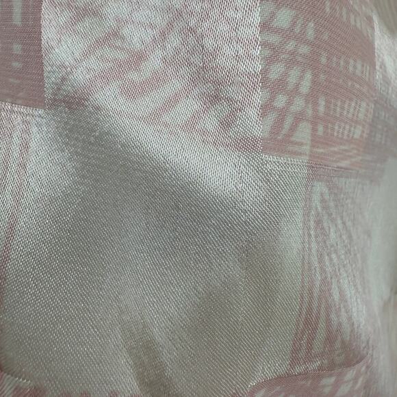 Vintage Lloyd Williams Pink & Cream Satin Button Front Career Blouse Size 4 FLAW - Picture 11 of 15